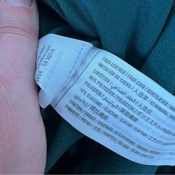 Abercrombie & Fitch Dark Green Faux Leather Drawstring Jogger Pants Size XS - Picture 8 of 8